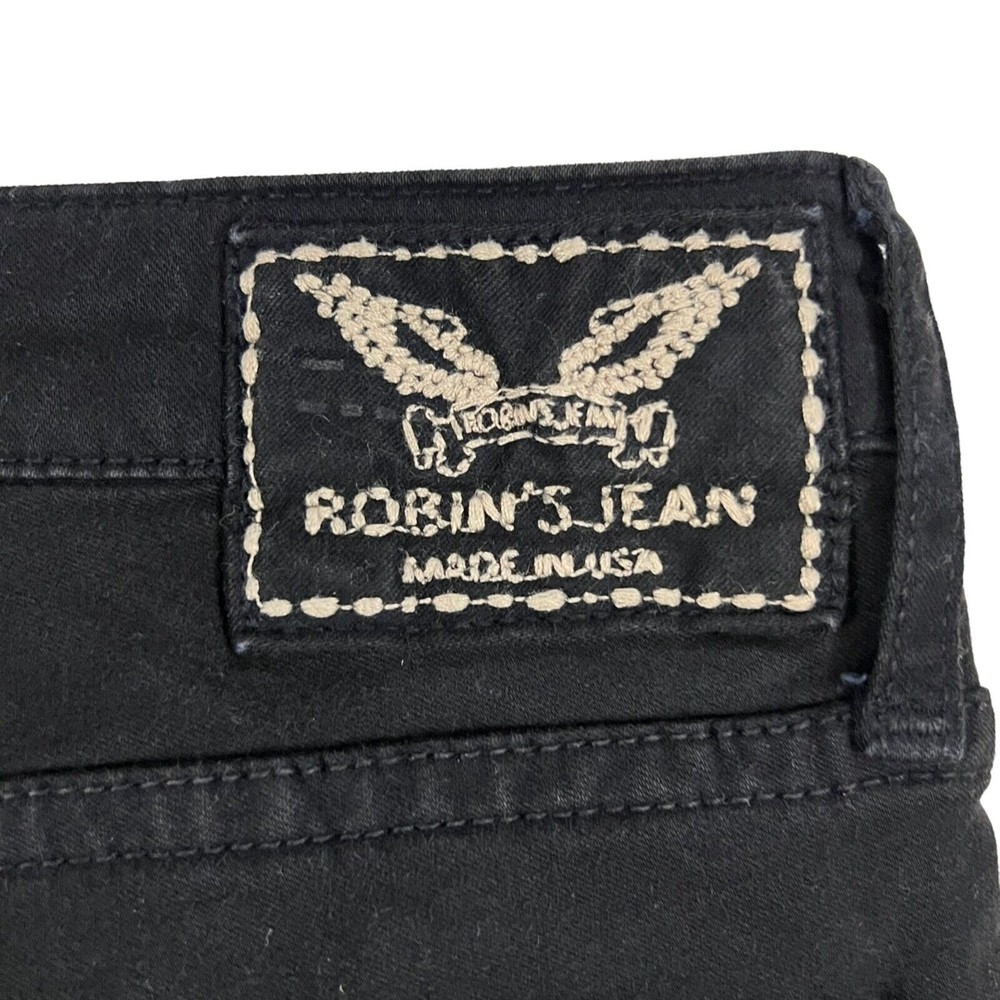 Vtg Y2K Robins Jeans Stretch Blk Denim Low Rise Chapa Embroidered Navaho Aztec - Picture 8 of 16